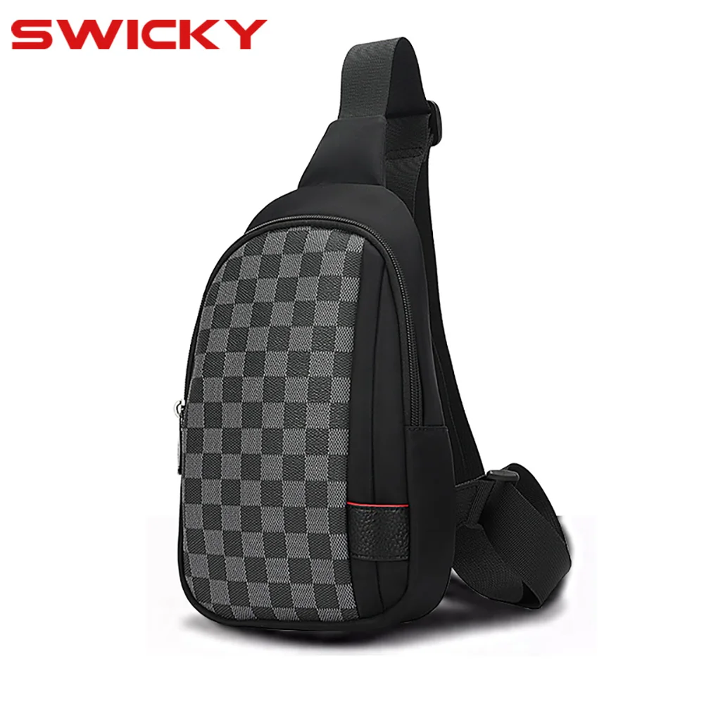 SWICKY Multifunctional Chest Bag Men's Fashion Trend Oxford Cloth Shoulder Bag Casual Waterproof Messenger Bag