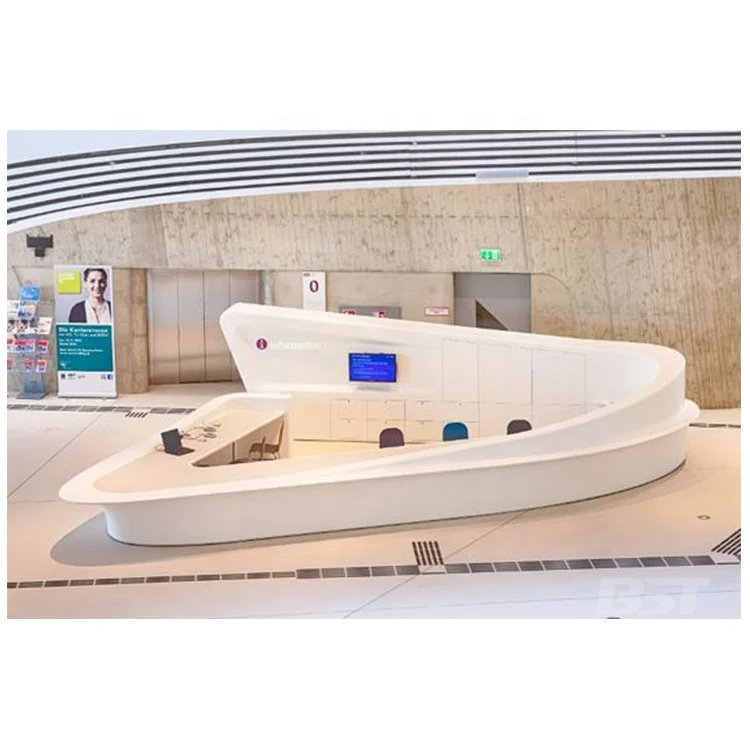 Round White Reception Desk Design Clinics Commercial Reception Desk