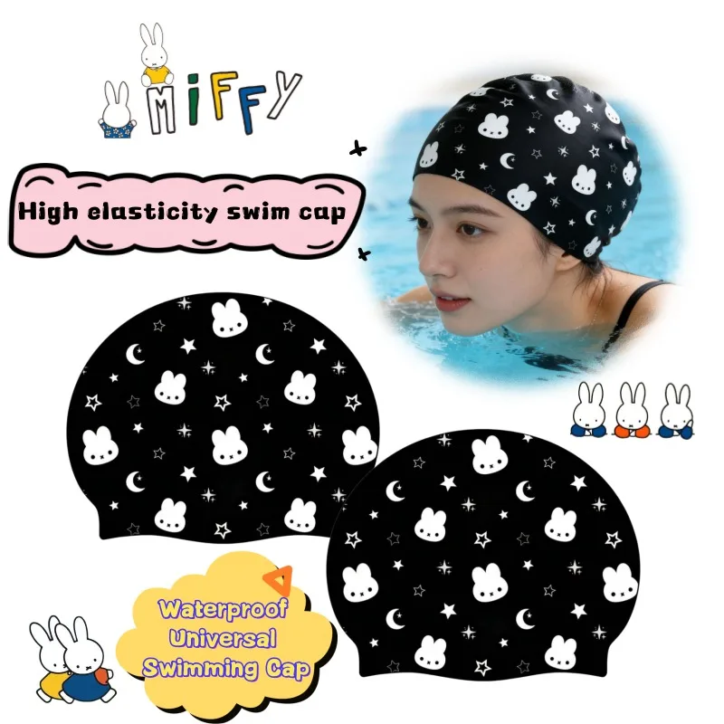 

Miffy Rabbit Swimming Cap Waterproof Silicone High-value Cute High-elastic Men's and Women's General Swimming Cap for Students