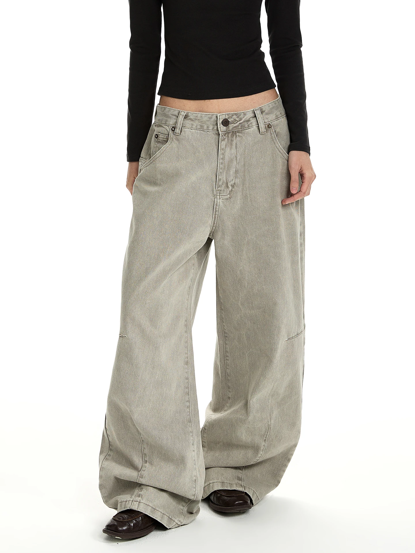 

Винтажные джинсы PUEE из денима с 3D-кроем, свободные прямые джинсы из хлопка, повседневная одежда в стиле ретро для мужчин, женщин и детей