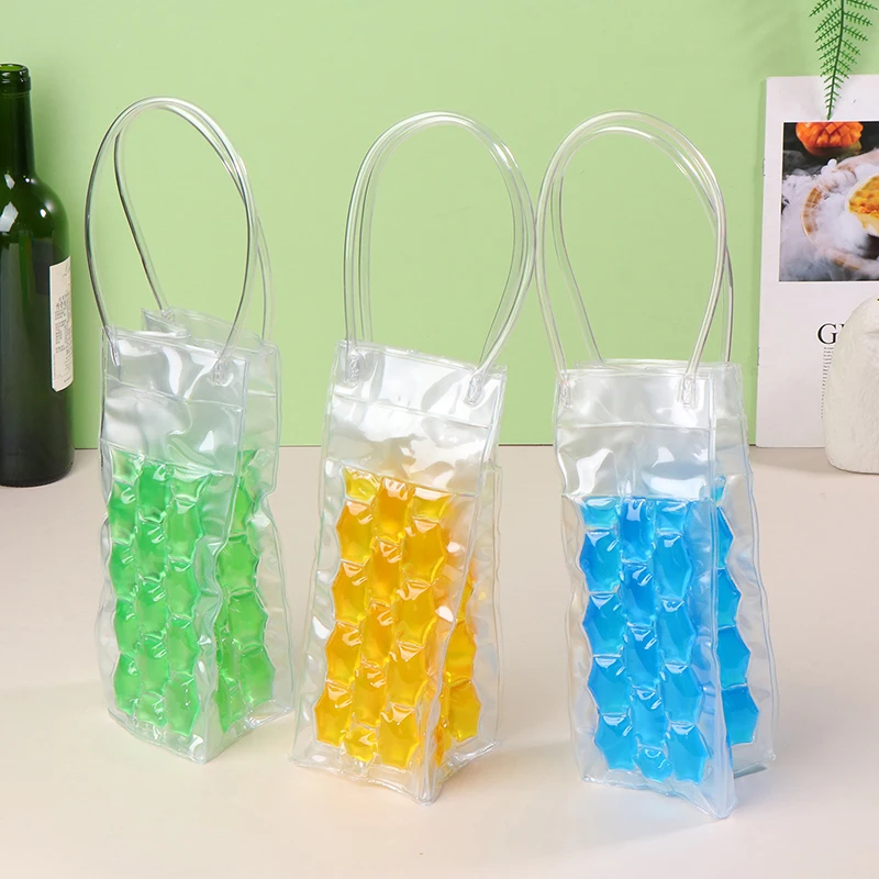 Portable Practical Champagne Beer Iced Tote Bag PVC Insulated Red Wine Handbag Holder Outdoor Wine Bottle Freezer Bag