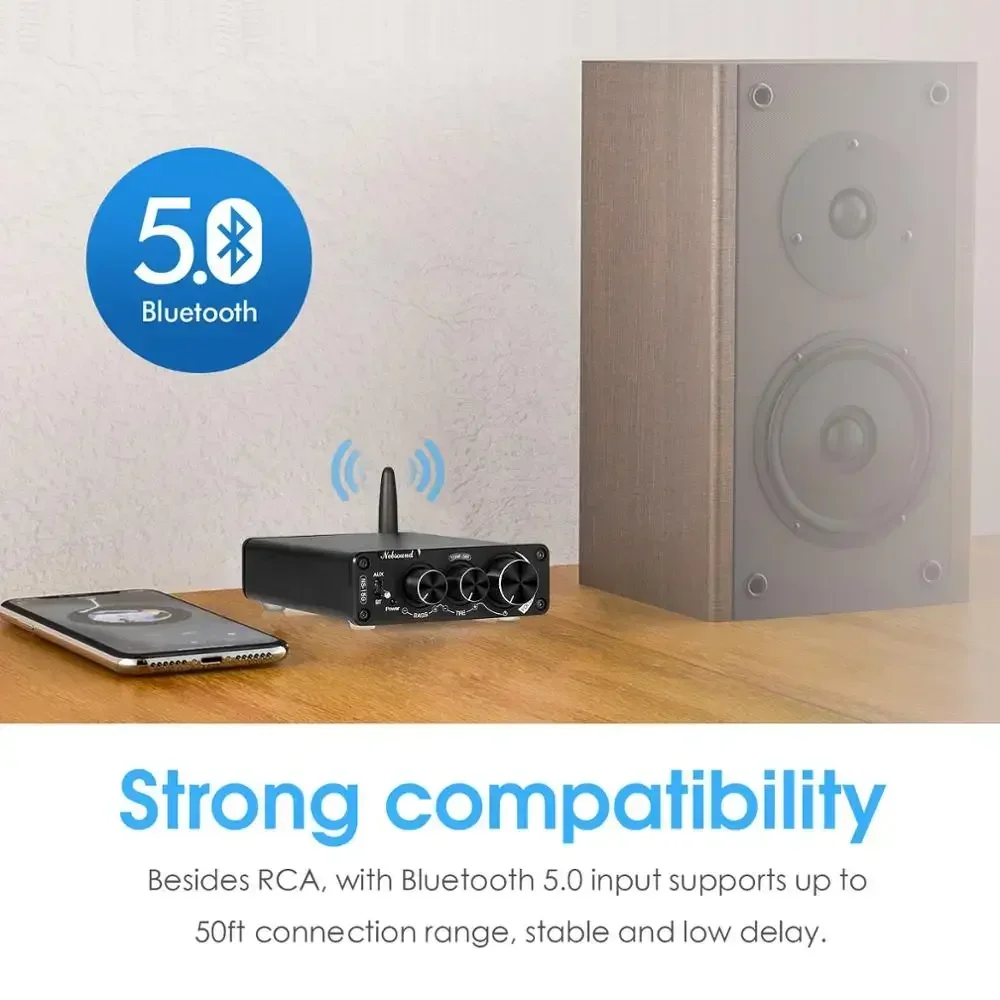 US.EU Mini Bluetooth 5.0 TPA3116 цифровой аудиоусилитель HiFi класса D стерео усилитель мощности 100 Вт * 2 для домашних динамиков