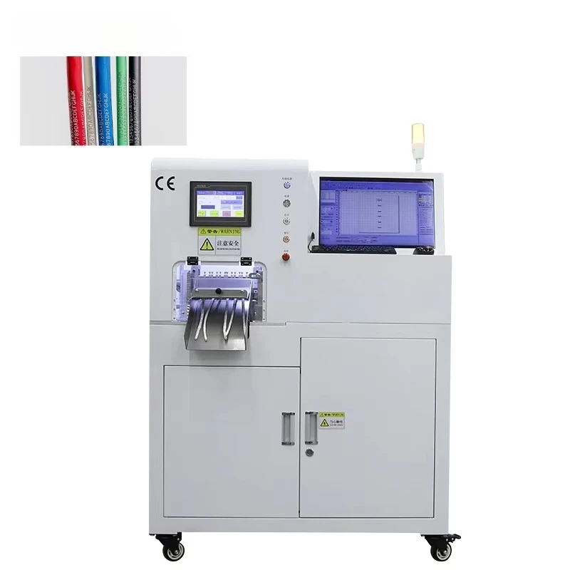 EW-6320 Fully Automatic 6-Channel UV Laser Printing Tube Cutting Machine for Cable Wire Heat Shrink Marking 175kg