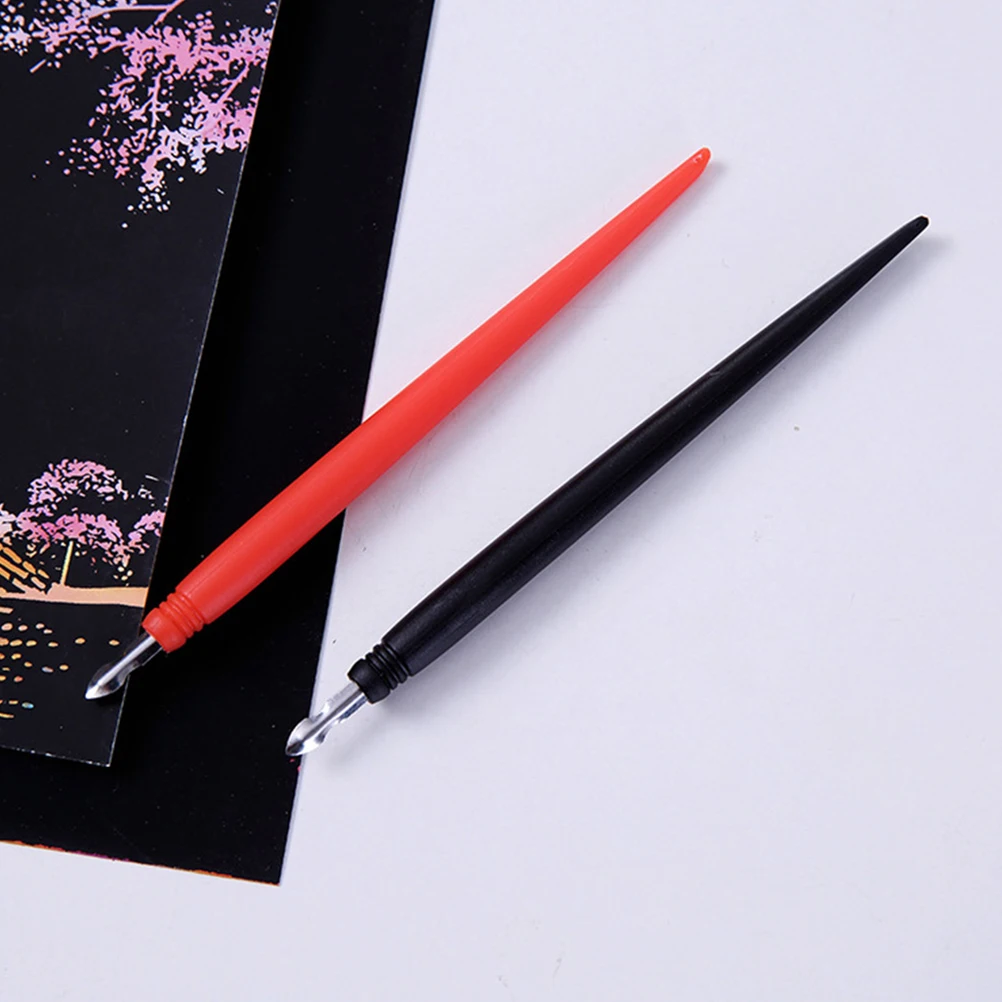 

18 Pcs Pens Metal Tip Black White Red Scraping Scratch Tools Drawing Tools Lead Pencil Art Drawing Scraping Pens Supplies
