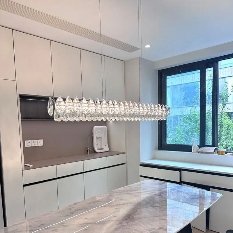 Modern Crystal Chandelier with High-end Texture Lightweight and Luxurious Indoor Dining Table Lighting