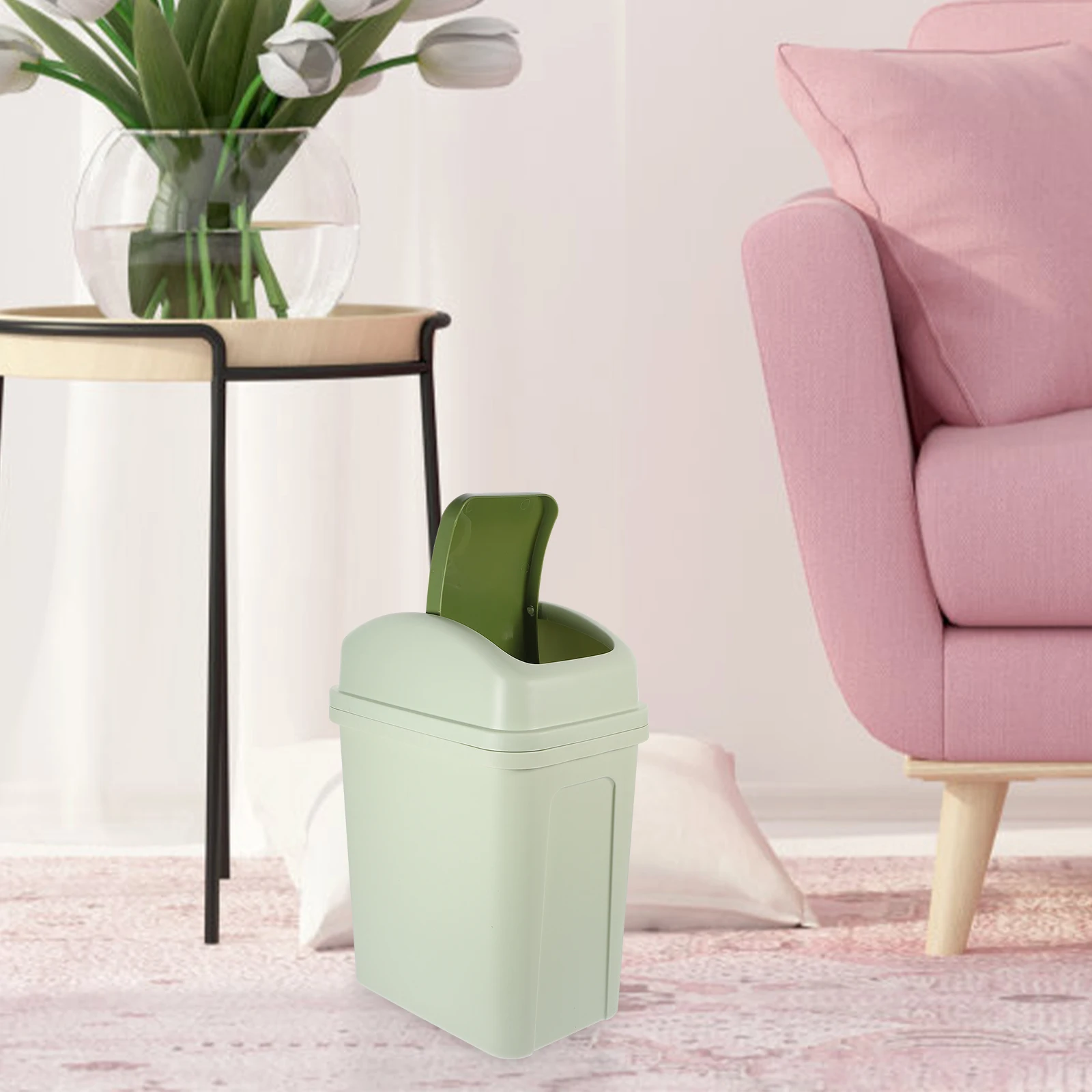 

Dustbin for Kitchen Waste Can with Lid Trashcan Trashcans Lidded Garbage Indoor Covered