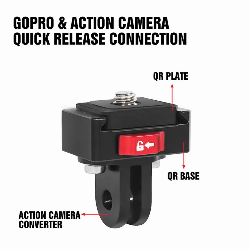 DSLR Mini V-Lock Mount Quick Release Plate Clamp for Gopro 11 Camera Tripod Adapter Mount Board Quick Switch Kit Accessories