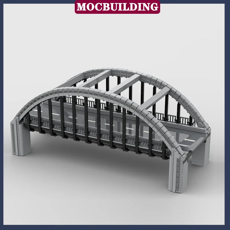 City Road Bridge Modularer Baustein MOC Montage DIY Road Leuchtturm Geschenkspielzeug