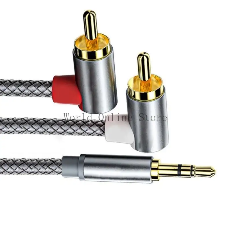 

Premium 3.5mm Auxiliary to 2RCA Audios Cable 3.5mm to 2RCA Cable for Homes Theater Systems and Portable Audios Devices 87HC