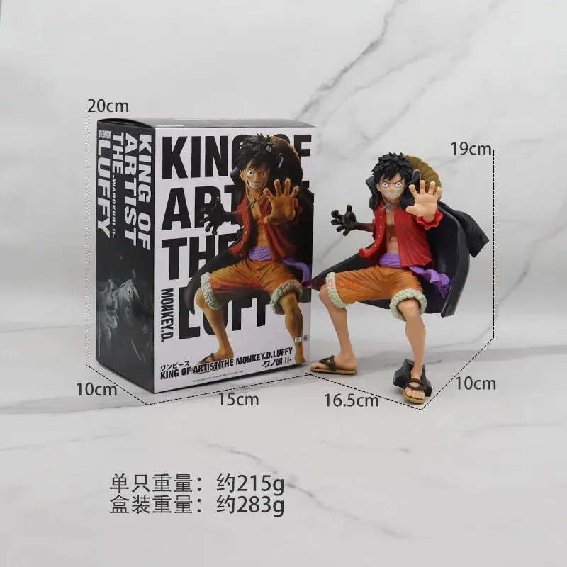 Desenhos animados One Piece Anime Figura, Gk Monkey D, Desenhos animados Luffy Cloak Combat Suit para Crianças, Decoração de Agachamento, Brinquedos de PVC, Enfeites de Mesa, Presente