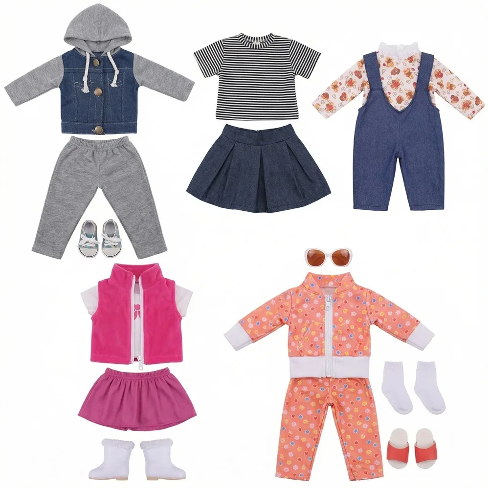 

Ковбойский комплект с галстуком-бабочкой и короткой юбкой, повседневный стильный наряд, милый комплект для 18-дюймовых кукол American и 43-сантиметровых кукол-младенцев, праздничный подарок, игрушки для девочек