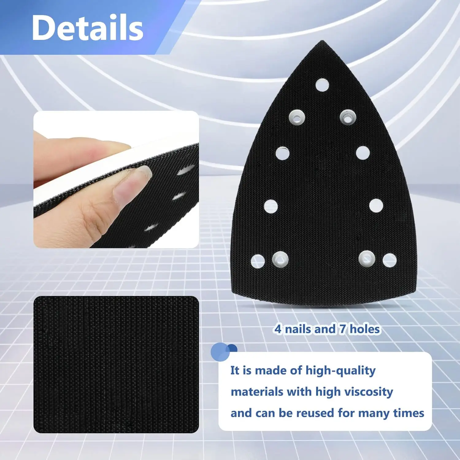 1PC 100*150mm Triangular Sanding Pad,Standard Durable Soft Replacement Pad for Festool DTS 400 or DS 400 Orbital Sander