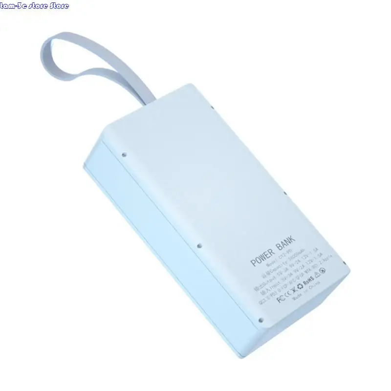 D0UA QC3.0 PD 12X18650 BATERIA PARA CASE DISPLAY LCD 5W/10W Box carregamento sem fio para