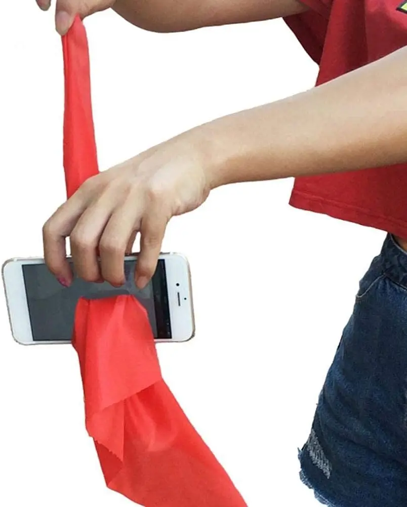 Magician's Silk Thru Phone Magic Trick Penetrate Any Phone with Cloth Mentalism Hanky Scarf Through Mobile Illusions Gimmicks