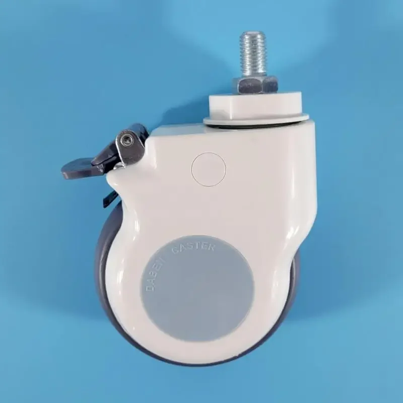 1pc 5 Inch Medical Caster Wheel With Brake - M16/m28/m32 Universal Silent Wheel For Hospital Beds & Equipment