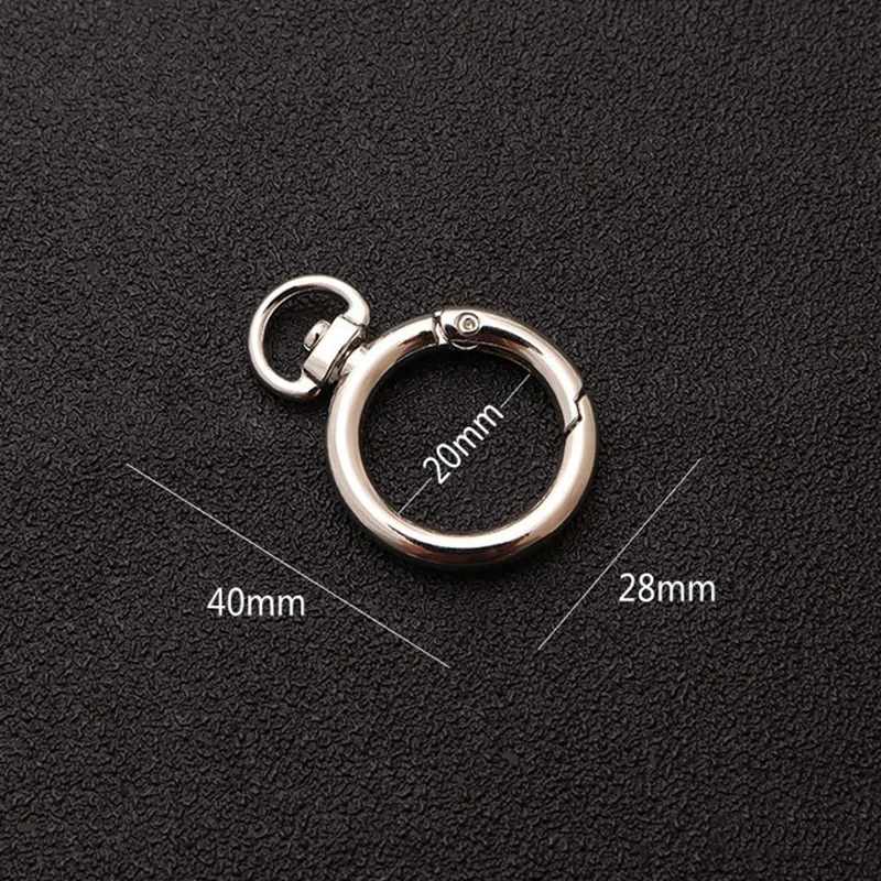 1PC O Ring Spring Clasps Openable Round Carabiner Keychain Bag Clips Hook Dog Chain Buckles Connector For DIY Jewelry Making