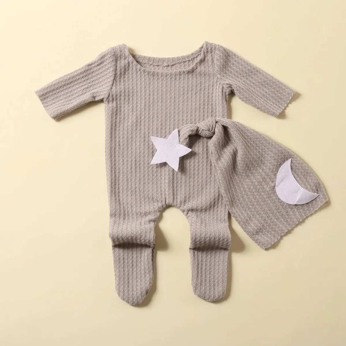 Pasgeboren Fotografie Baby Fotoshoot Kostuum Set Outfits Gehaakte Kleding Lange Staart Hoed Broek Fotografie Rekwisieten Voor Jongens Meisjes