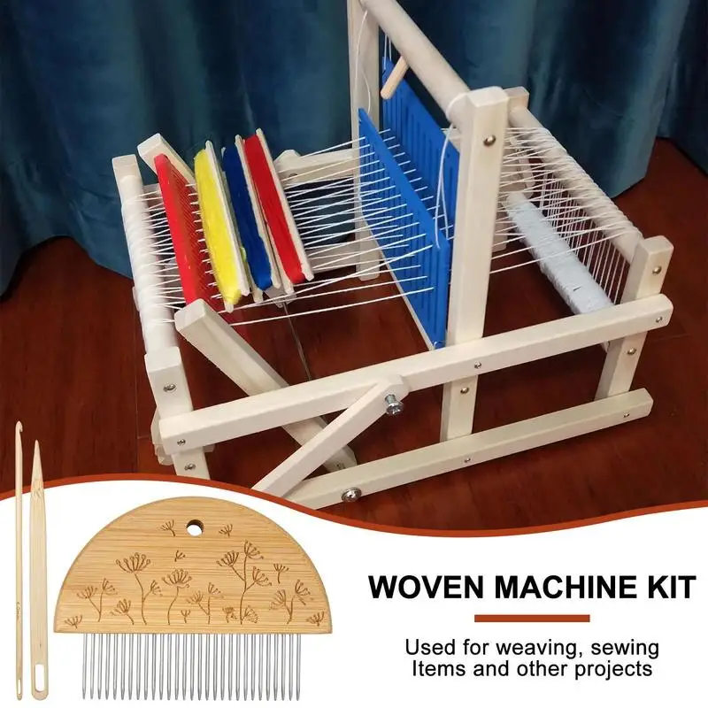 Tapestry Weaving Loom Kit Wooden Multi-craft Weaving Loom Large Frame Tapestry Weaving Machine With Crochet And Braiding Comb