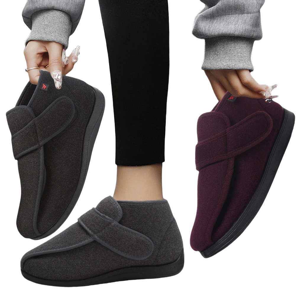 

Extra Wide Diabetic Shoes with Adjustable Closure Slip-On Orthopedic Shoes Thermal Lightweight Edema Sneakers for Swollen Feet