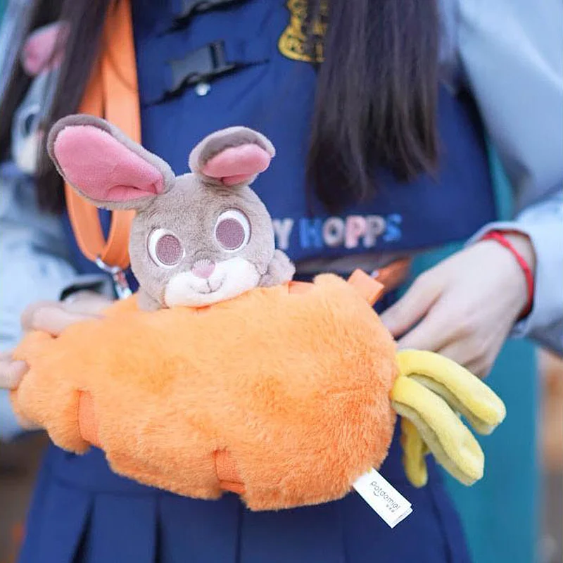 New Genuine Zootopia Potdemiel Honey Jar Judy Cute Radish Messenger Bag Plush Doll Birthday Gift