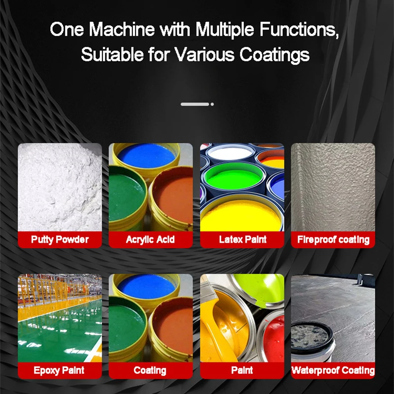 6500W Professional Putty Powder Sprayer Waterproof Coating Paint Latex Paint High Power Engineering Putty Machine