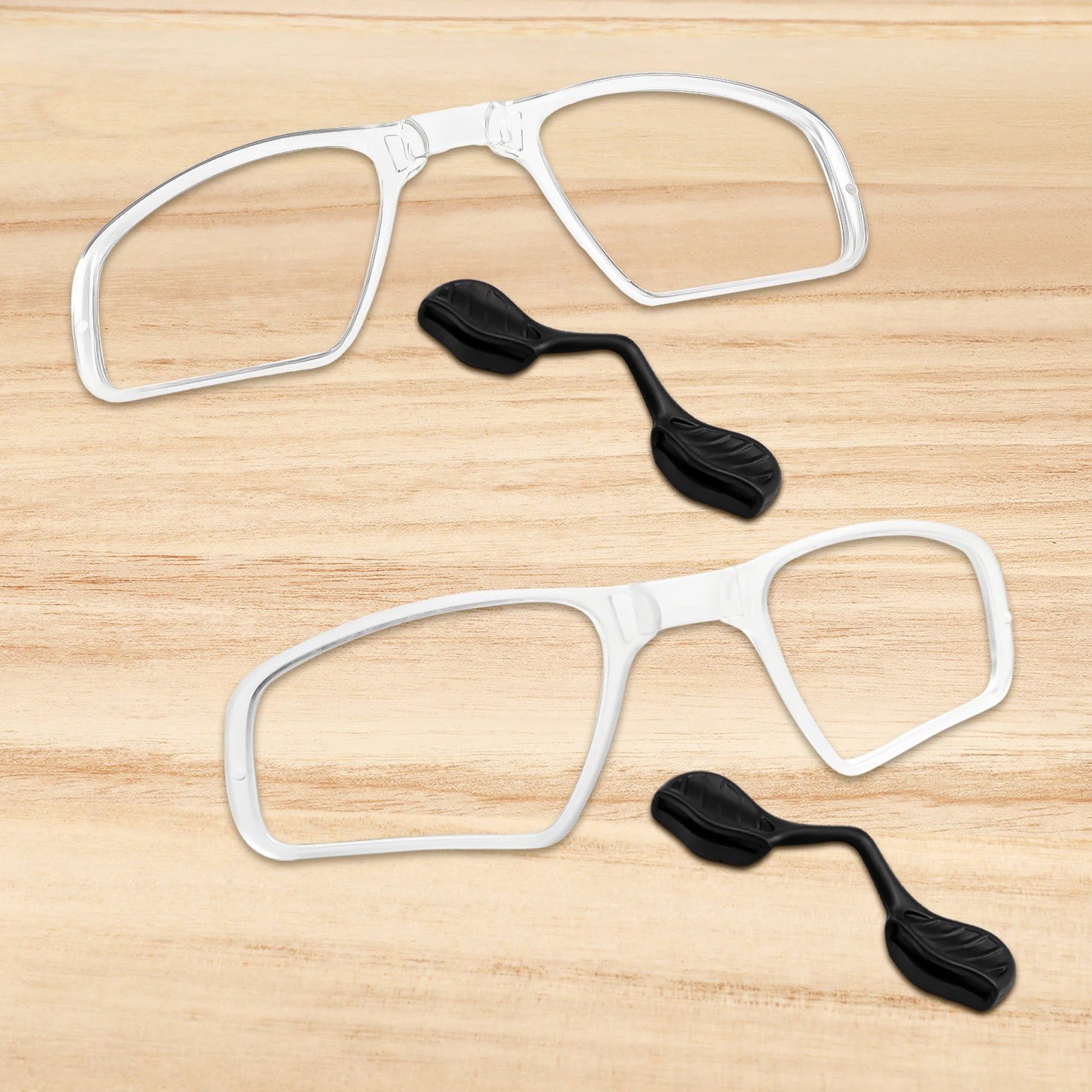 Insert Clip-On Optical Adaptor Lens Carrier + Black Large Size Nose Pad for Oakley Radar EV Path OO9208 Sunglasses