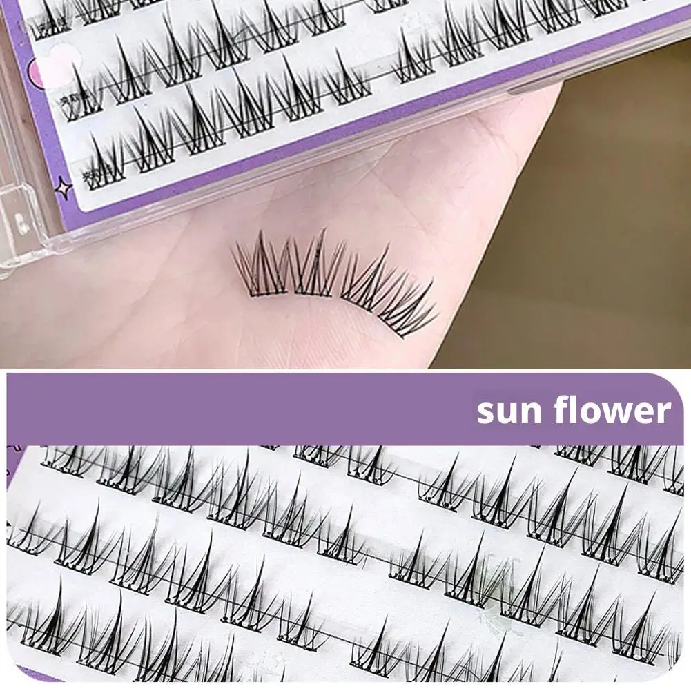 무접착 한국 스타일 가짜 속눈썹 스파이스 걸 아이 메이크업 내추럴 소프트 해바라기 속눈썹 DIY 풍성한 속눈썹 연장 메이크업