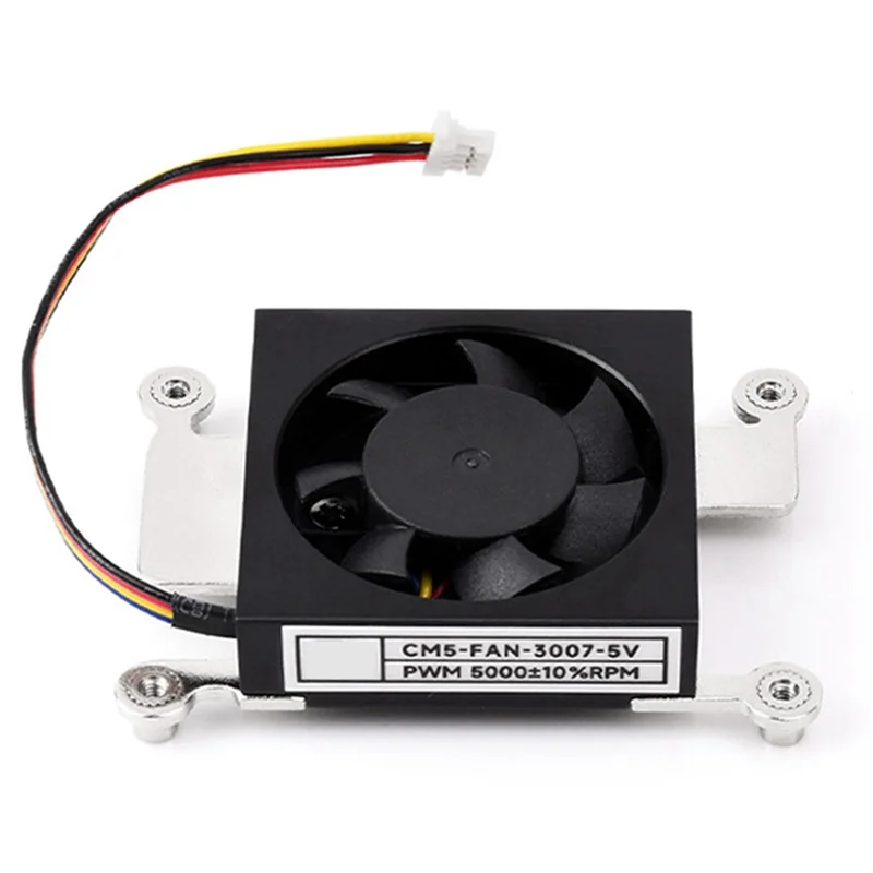 RISE-CM5 Cooling Fan For Raspberry Pi Compute Module 5 Low Noise With Heat Conductive Tape CM5-FAN-3007-5V