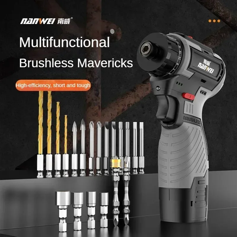 16.8V/21V Cordless 2in1 Electric Screwdriver Drill Brushless Motor 80N.m Rechargeable Multifunction Screw Driver Impact Drill