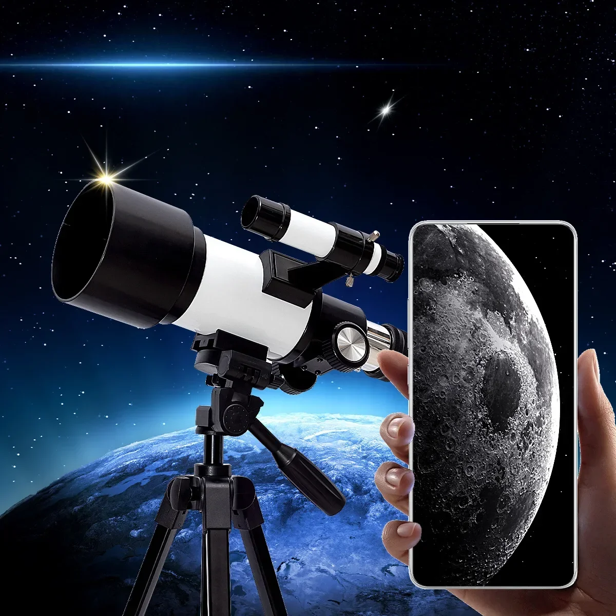 White 70300 astronomy telescope with star search similar large diameter doubled high definition astronomy series