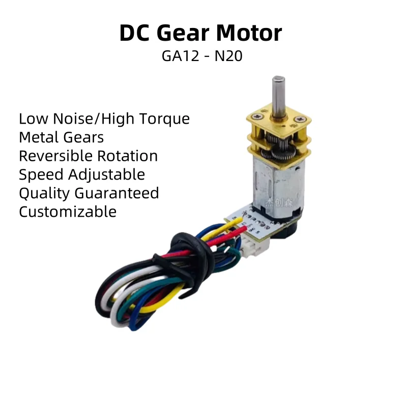 GA12 - N20  DC Gear Motor with Hall Encoder Tachometer Code Disc, for Smart Car, Mini Small Motor