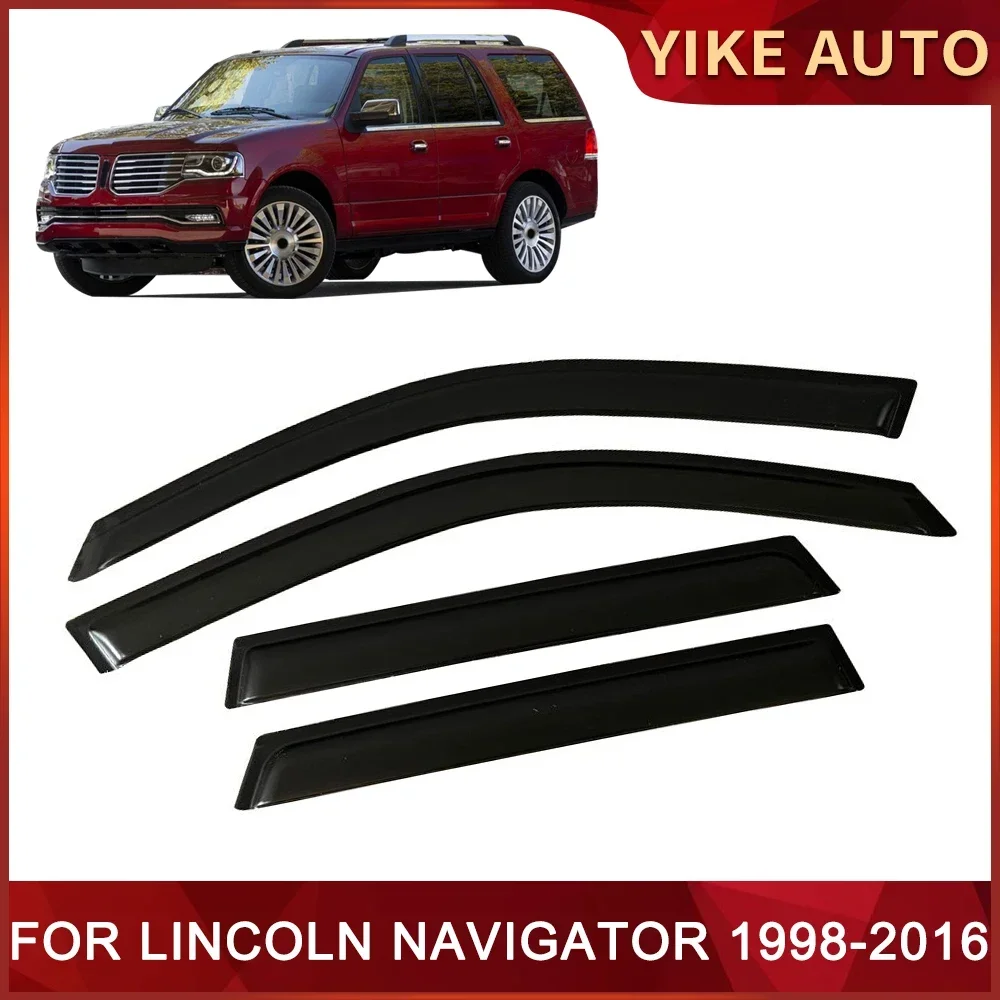 Window Visor for LINCOLN NAVIGATOR 1998-2016 Weathershied Door Visor Wind Sun Rain Guards Side Window Wind Deflectors Auto Parts