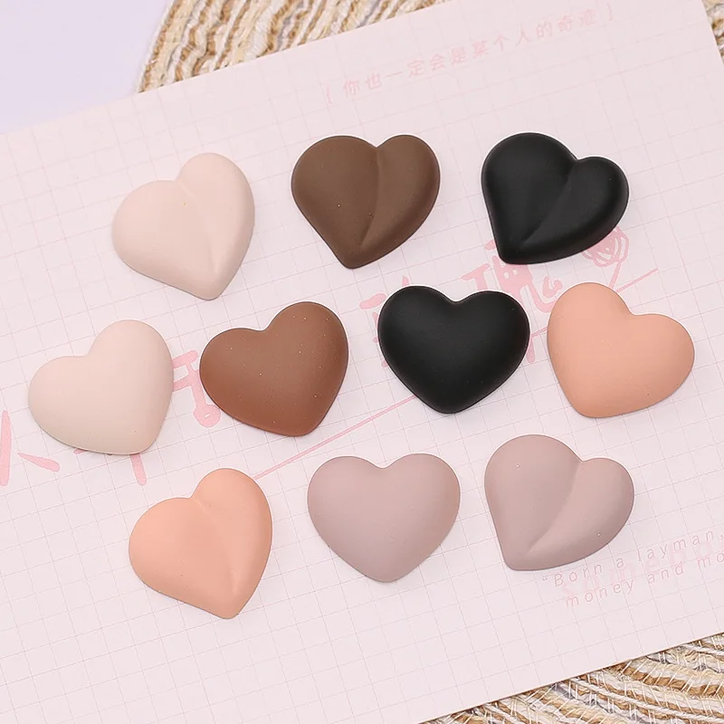 20pcs Vintage Heart Shape Resin Cabochons Flatback Black Love Hearts Embellishments for Scrapbooking DIY Jewelry Accessories