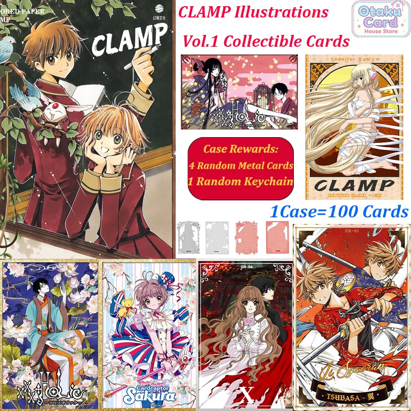CLAMP Vol.1 Card Illustration Collectible Cards Cardcaptor Sakura xxxHOLiC Tsubasa Chobits Anime Art Trading Cards Wholesale