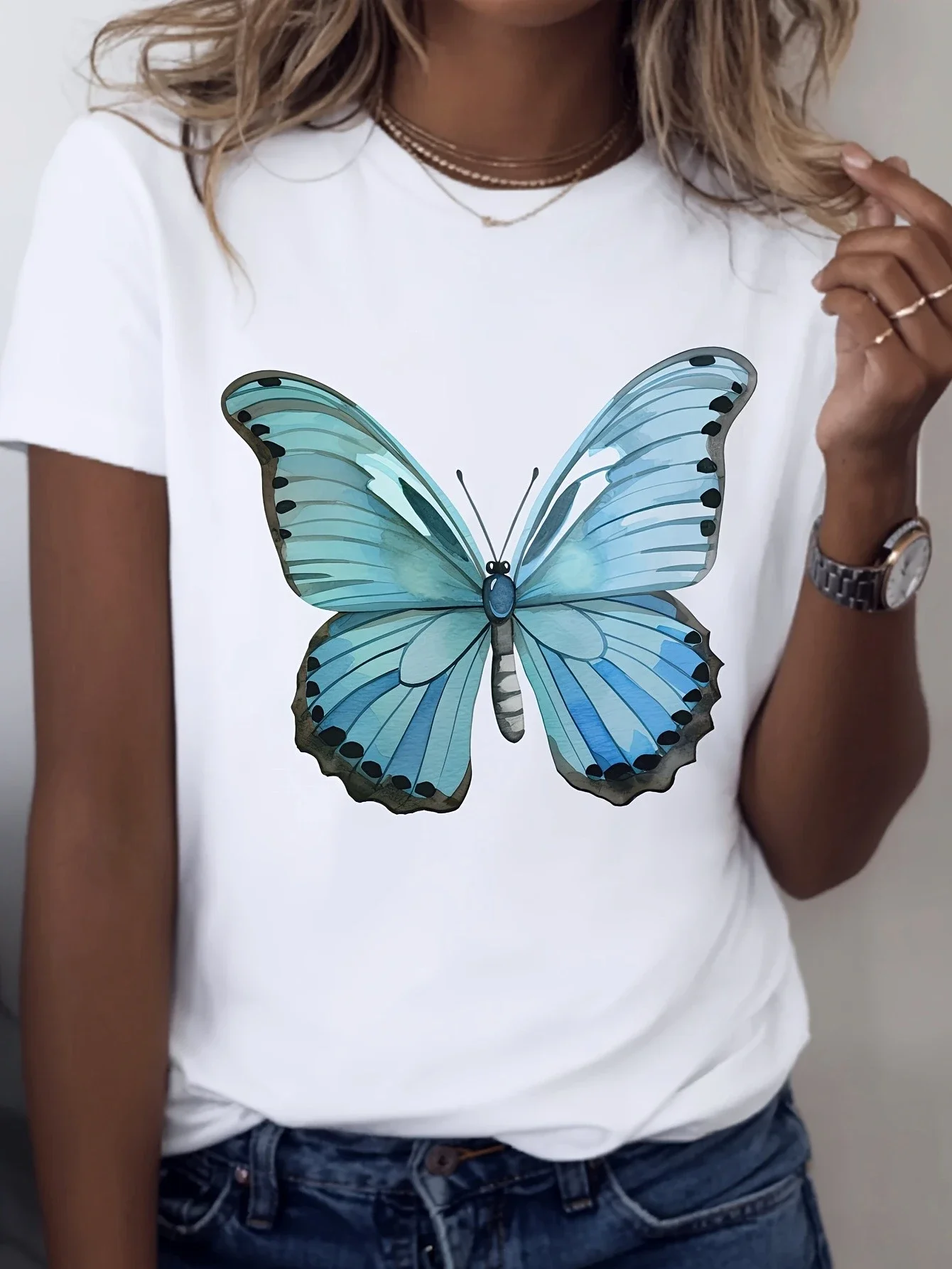 

Women's Plus Size T-shirt Graphic Short Sleeve Clothing Top, Loose and Casual, Soft and Comfortable Breathable, Outdoor Sports