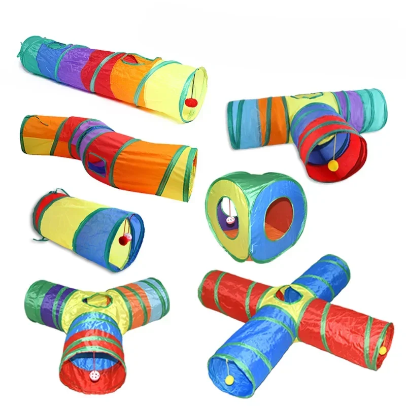 Cats Tunnel Foldable Pet Cat Toys Kitty Pet Training Interactive Fun Toy Tunnel Bored For Puppy Kitten Rabbit Play Tunnel Tube