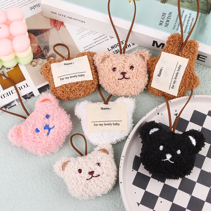 Cute Cartoon Name Keyring Plush Bear Dolls Pendant Keychain For Keys Bag Backpack Decoration Kids Toy Car Trinket Accessories