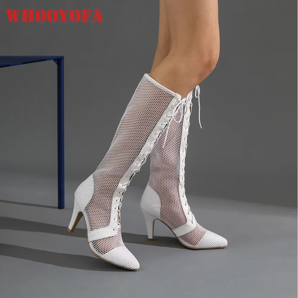 Brand New Glamour Black White Women Summer Boots Fashion High Heels Lady Dress Sandals Plus Big Small Size 32 43 45 47