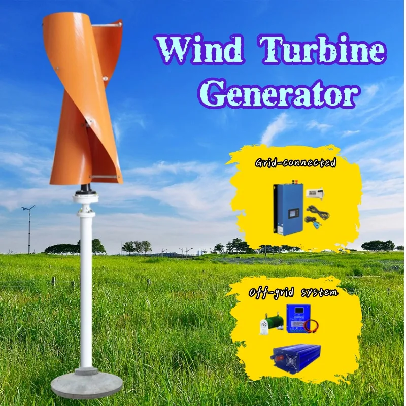 10KW Vertical Axis Wind Turbine Generator 10000W 48v 220v 96v Magnetic Windmill 3 Phase Electric Alternator With Controller Home