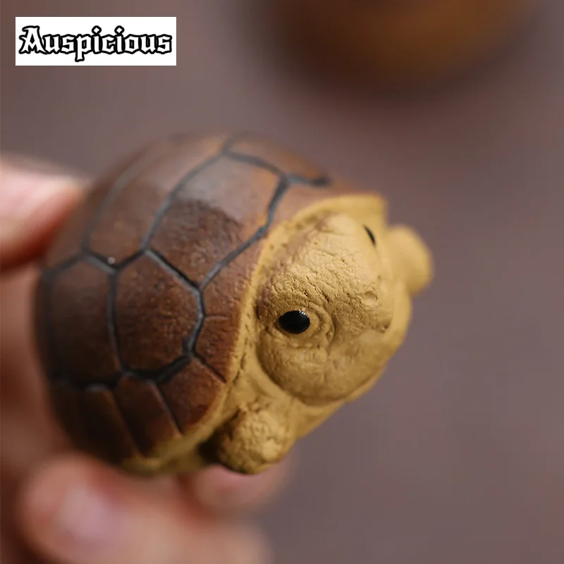 Fioletowy piasek Mini herbata z żółwiami ręcznie robiona herbata spirytusowa figurka do herbaty figurka do herbaty do dekoracji herbaty
