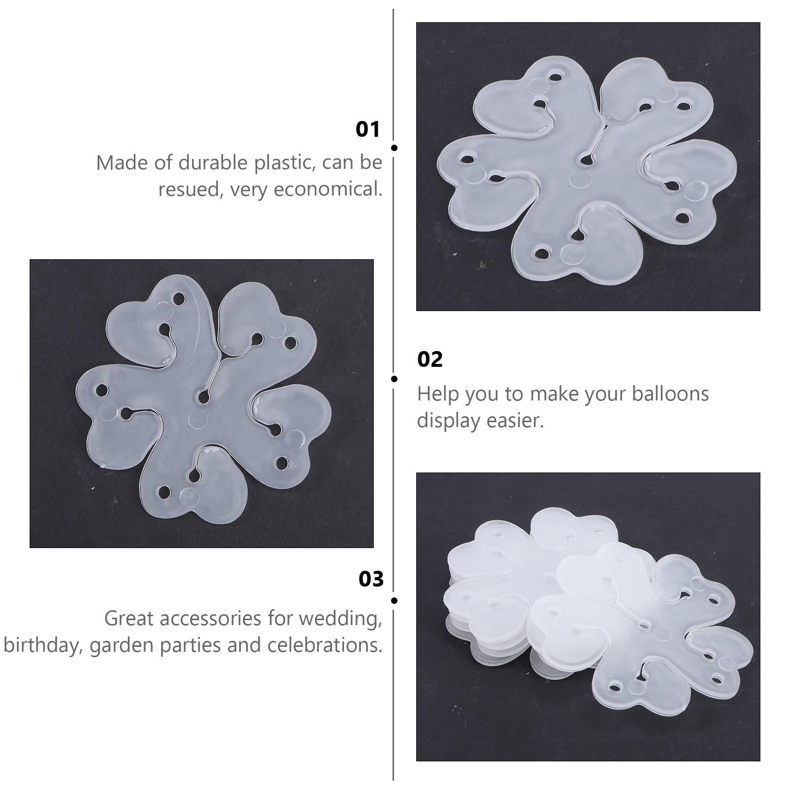 

100 PCS Plum Blossom Style Balloon Clip Balloons Clips Flower Shape for Sealing Holder Ties Accessories