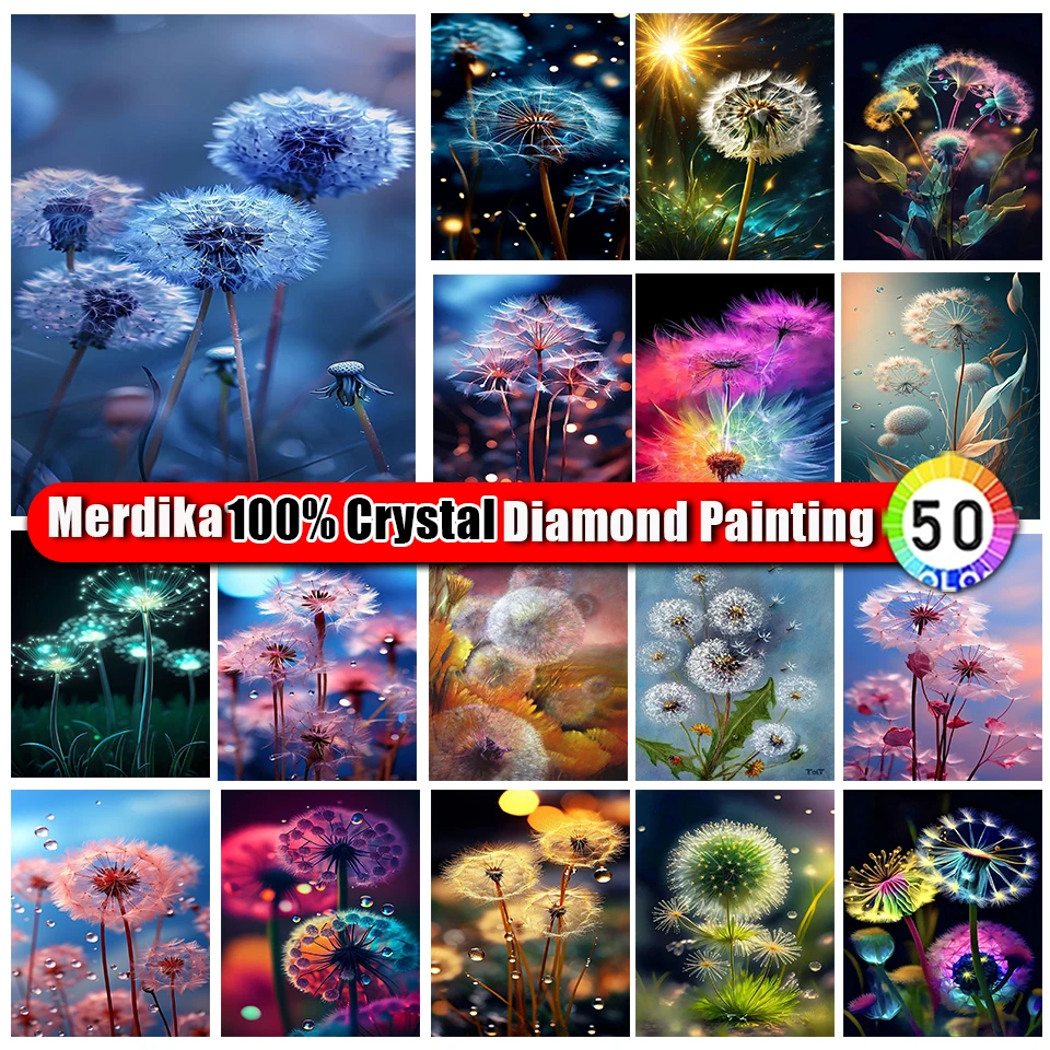 

100% Crystal Diamond Painting Full Square/Round 5D DIY "Dandelion Colorful" Daimond Embroidery Rhinestone Cross Stitch Decor