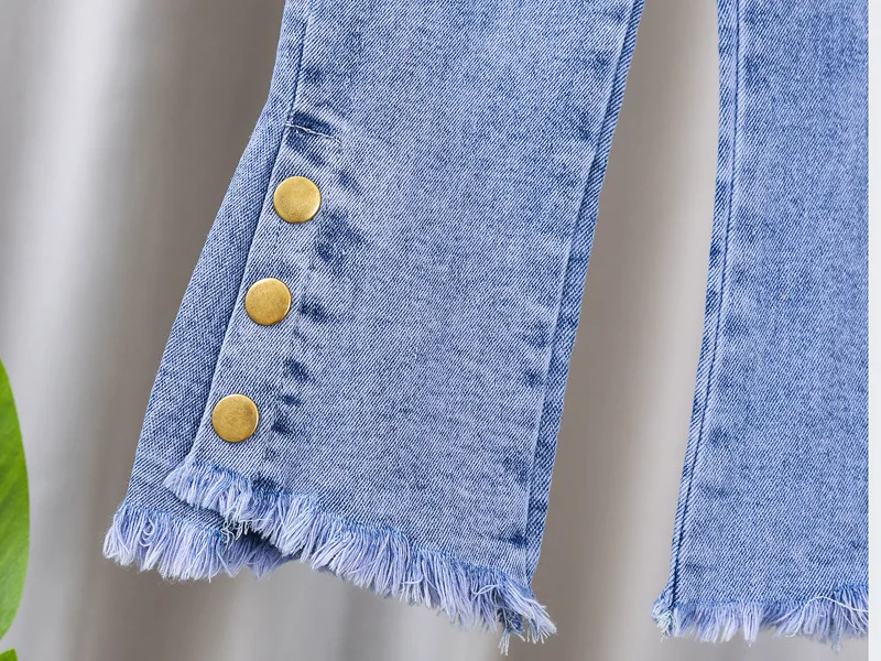 2026 Neue Mädchen-Jeans Kinder Frühling Herbst Mode-Jeans Schlaghosen Mädchen Hochwertige Schleife Freizeit Lange Hosen 0-5 Jahre – Detail 17
