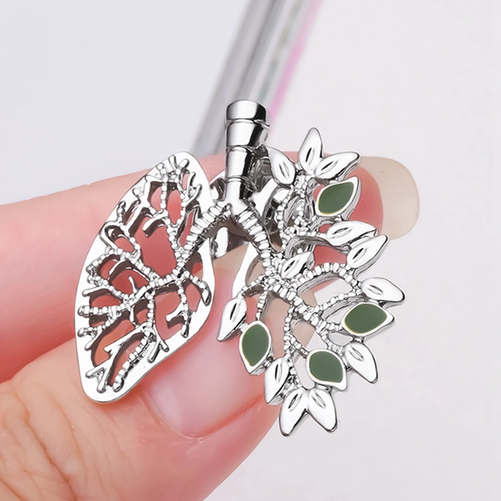 Catuni Creative Lung Metal Organ Pins Brooch Medical Respiratory Lapel Backpack Bag Badge Accessories for Doctor Nurse Hospital