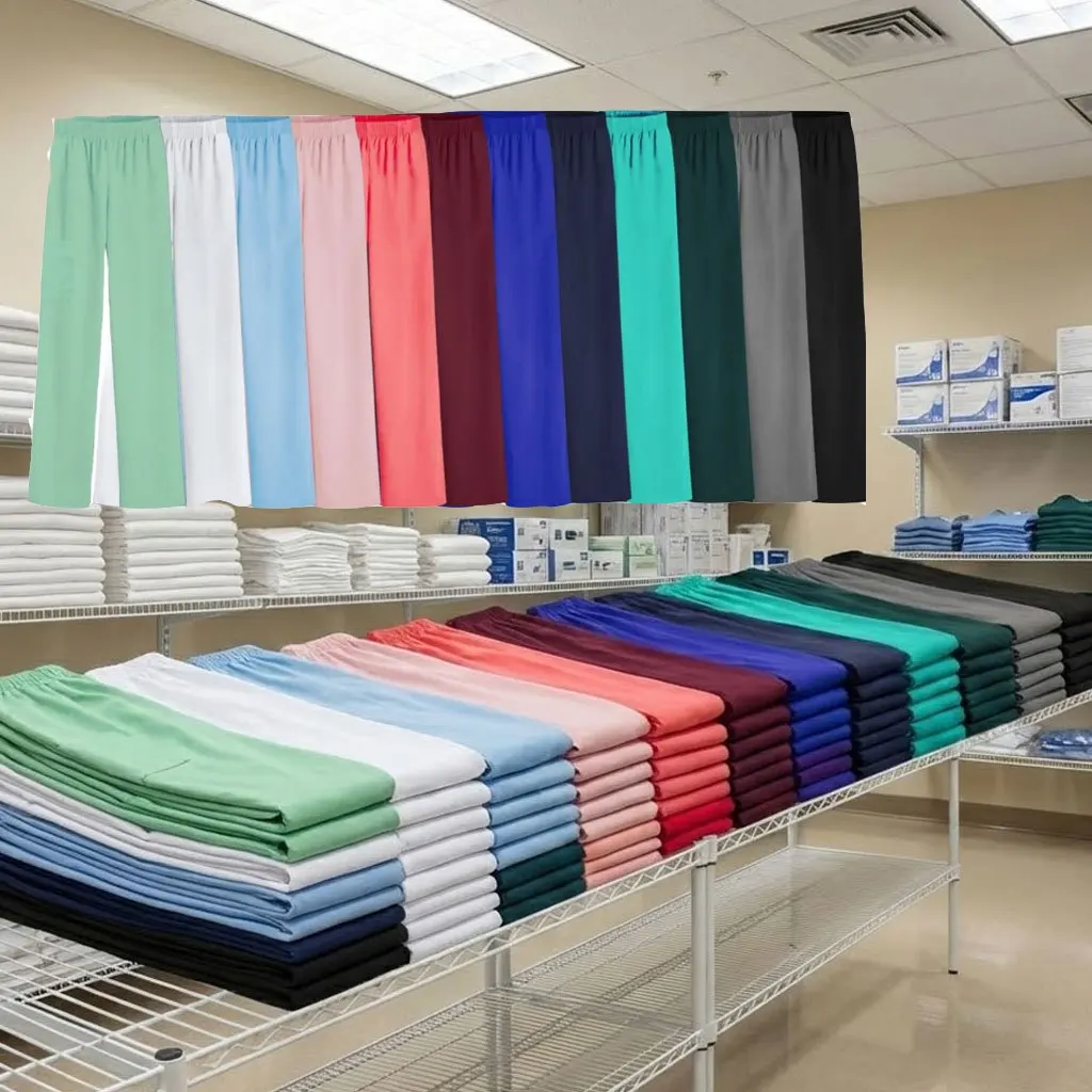 سروال صيفي للممرضات - ساق مستقيمة، خصر مرن قابل للتعديل وقماش مطاطي #1