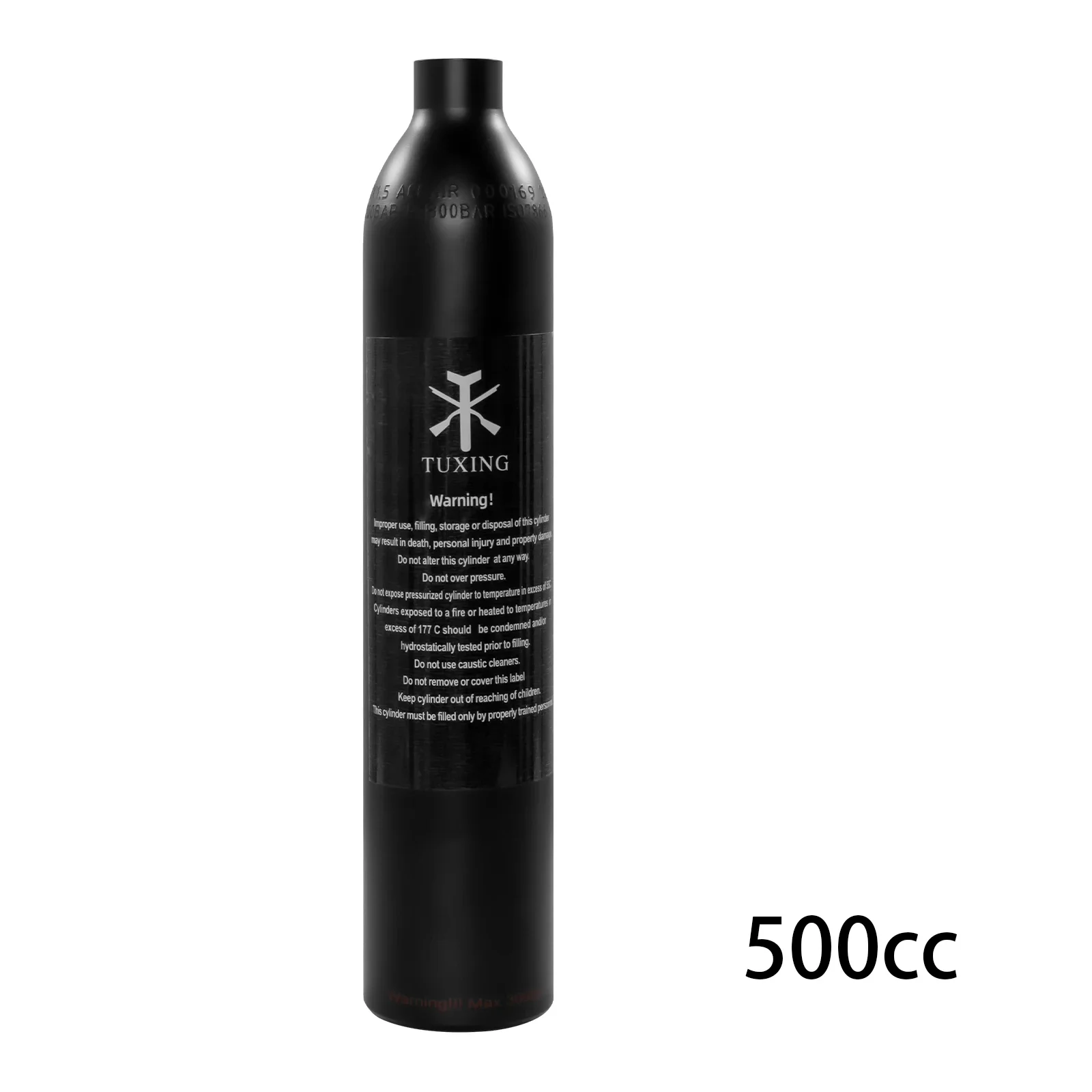 TUXING 0.5L 500cc Aluminum Cylinder 3000psi 200Bar High Pressure Air Tank Oxygen CO2 Bottle Filling Tank Mini Diving M18*1.5