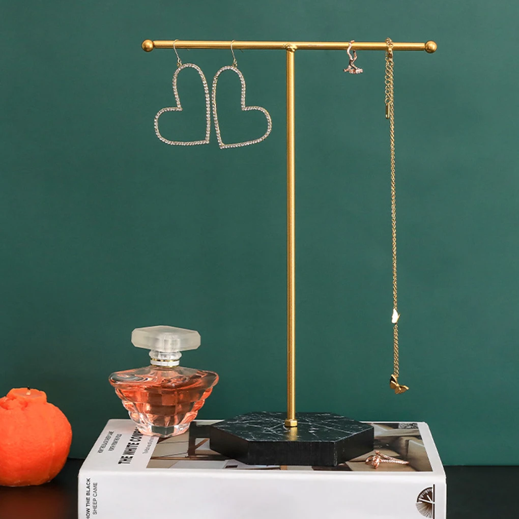 

Jewelry Display Holder T-shaped Iron Fashion Home Bedroom Desk Bangle Ring Pendant Jewellery Shelf Stand for Girls