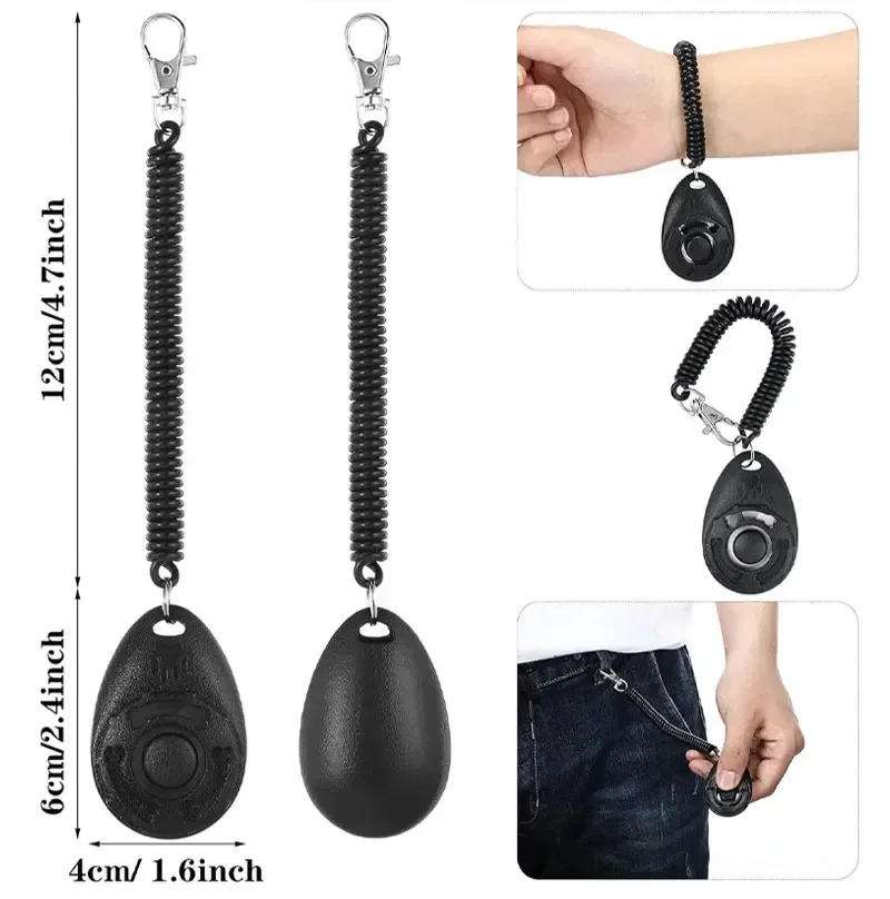 Clicker für das Training von Haustieren mit Handschlaufe, einstellbarer Klicker mit variabler Lautstärke, tragbares Trainingsgerät mit Schlüsselanhänger für Hunde, Katzen, Vögel und Pferde. – Detail 2