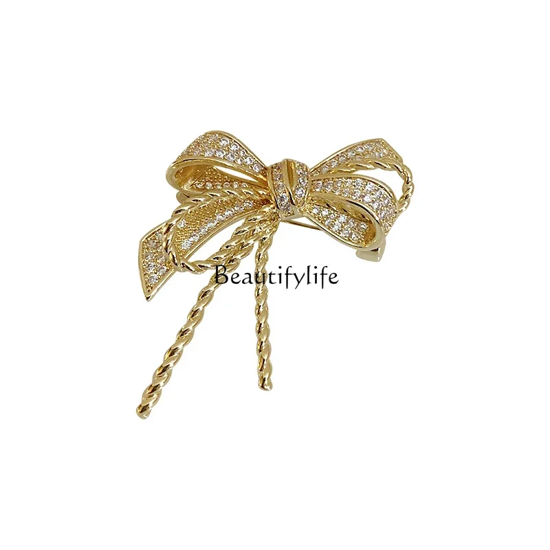 High-End Luxury Bow Brooch Temperamental Minority Design High-End Pin