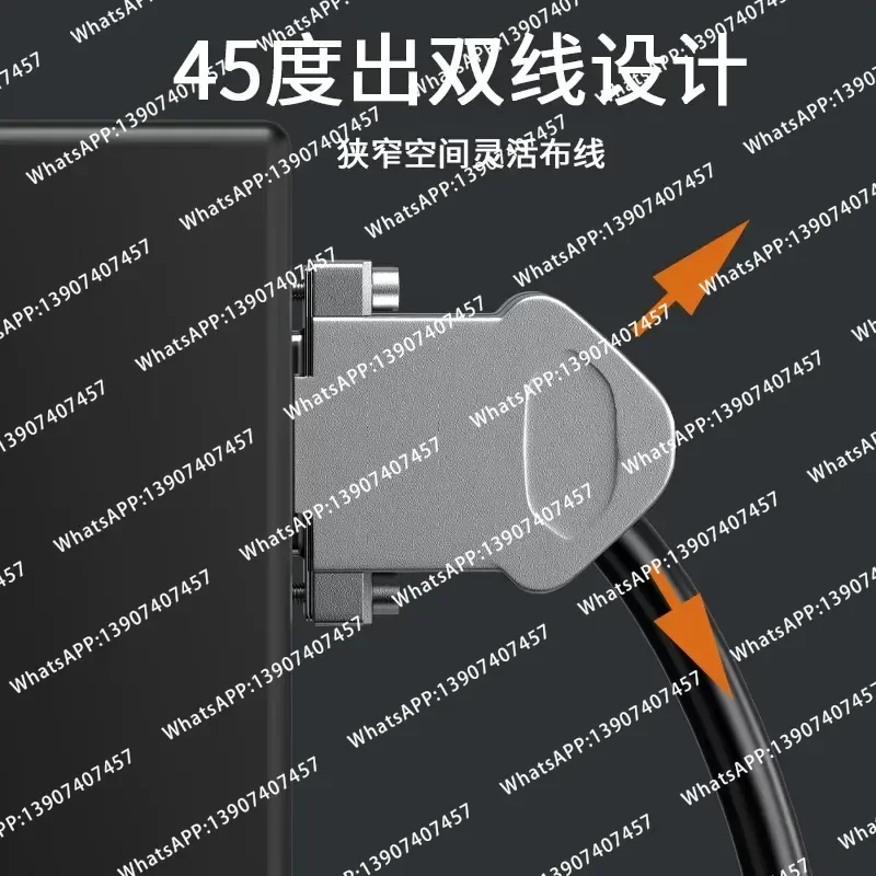 Industrial grade DB9 serial port head 45 degree double hole outlet 9 pin RS232 connector 485 double 2 hole inclined hole 9P